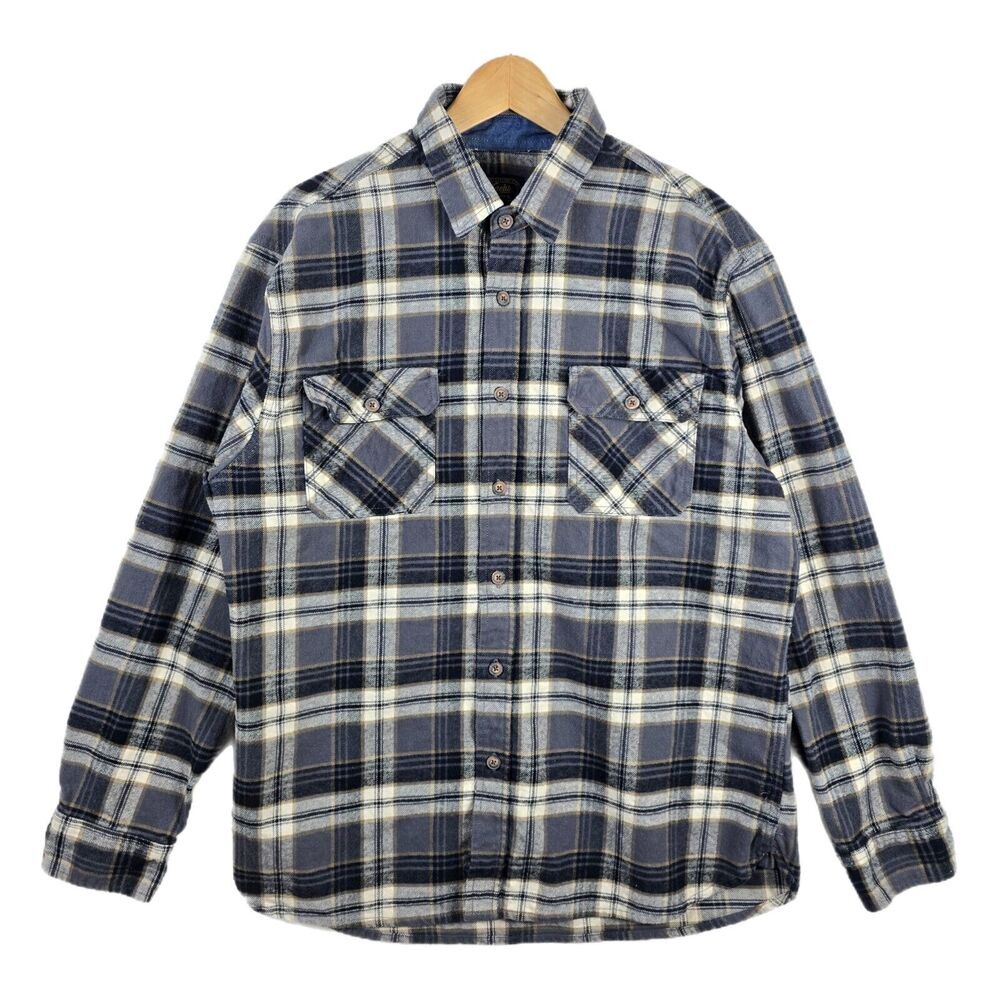 Jachs MFG Heritage Flannel Shirt Mens Size XL Plaid Long Sleeve Button Up Grunge